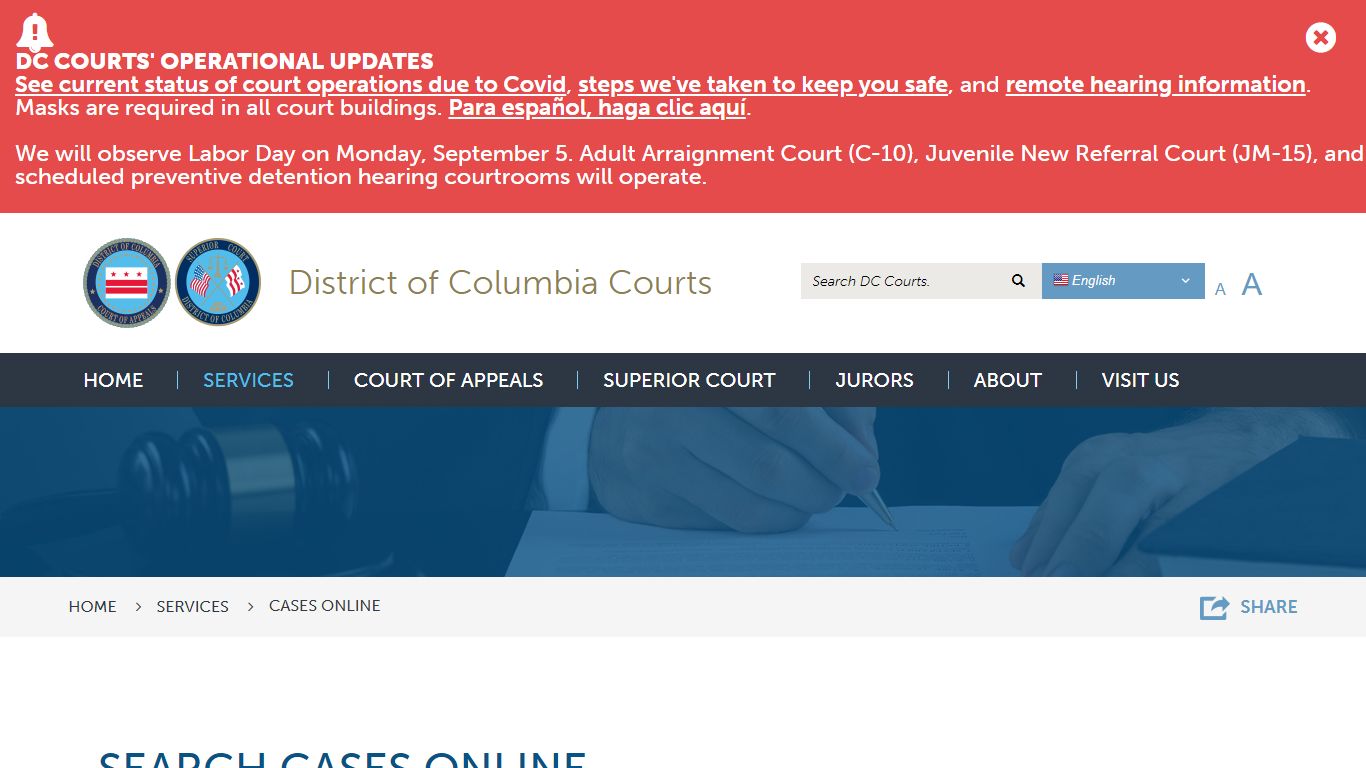 Cases Online | District of Columbia Courts